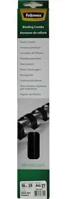 Пружины для переплета пластиковые Fellowes d 10мм 41-55лист A4 черный (25шт) CRC-53311 (FS-53311)