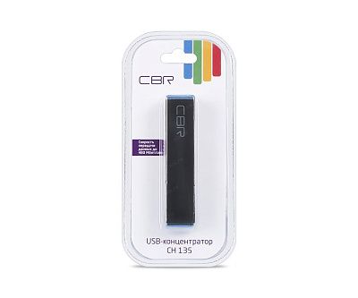 Концентратор CBR CH 135 USB2.0 Hub 4 port. Поддержка Plug&Play. Длина провода 4,5см.