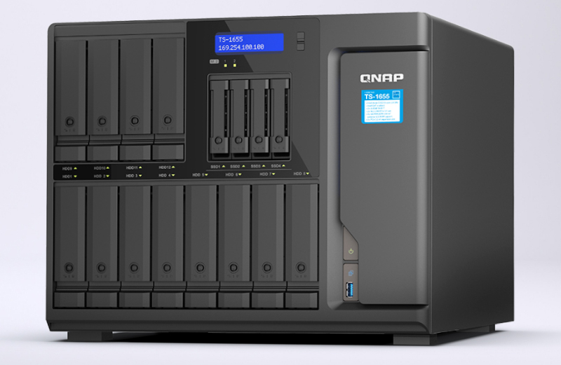 QNAP разработала гибридное хранилище TS-1655 с Intel Atom Parker Ridge и парой 2.5GbE-портов<