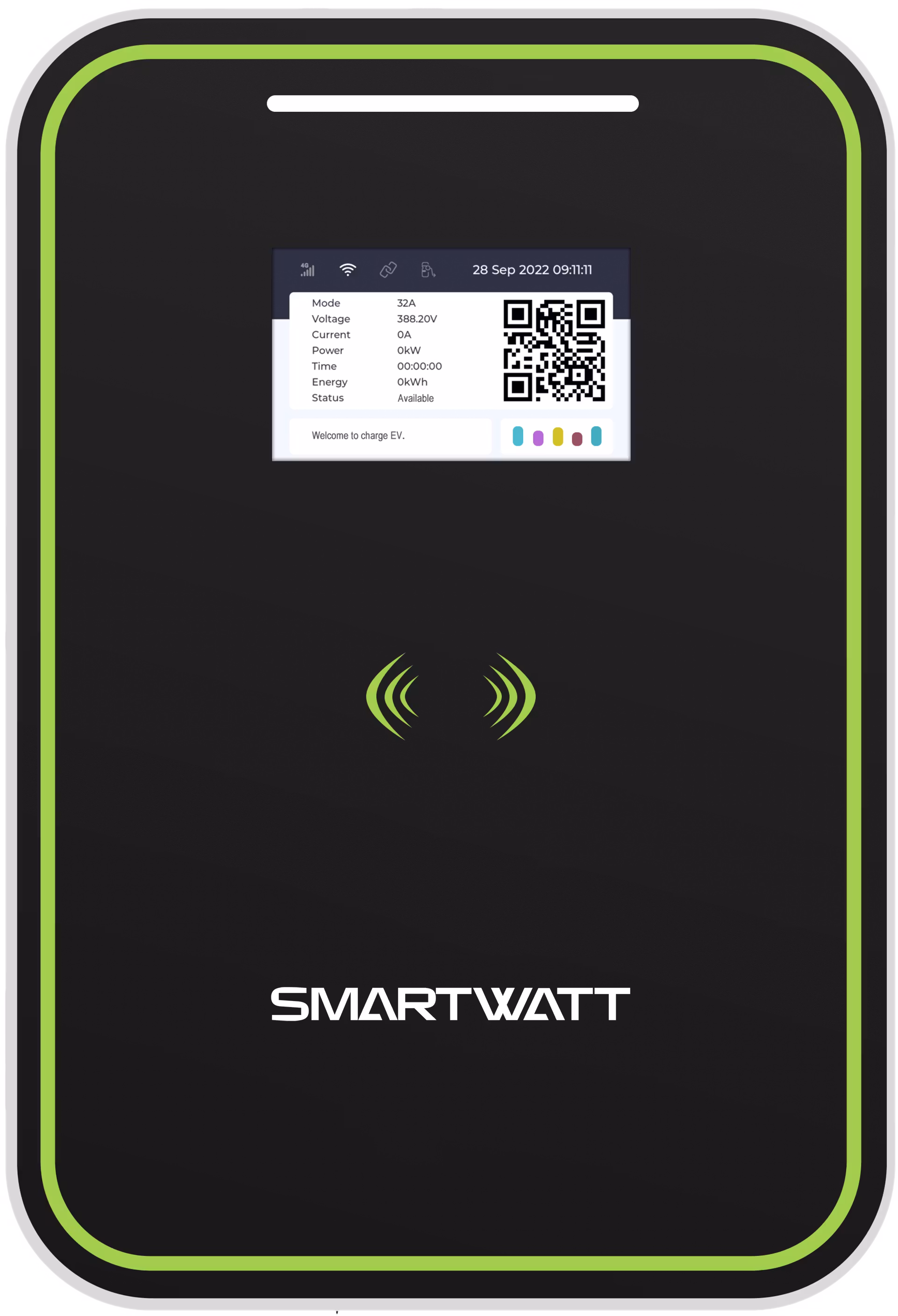 Автомобильная электрозарядная станция SMARTWATT EVC, 11 кВт, бытовая, переменный ток, 3 фазы 380 В 16 А, кабель 5 метров TPU Type2, IP55EVC AC 11K 3P RP Type2 4512020470002
