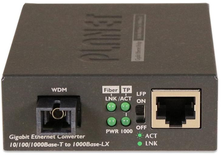 Медиа конвертер PLANET GT-806A6010/100/1000Base-T to WDM Bi-directional Fiber Converter - 1310nm - 60KM