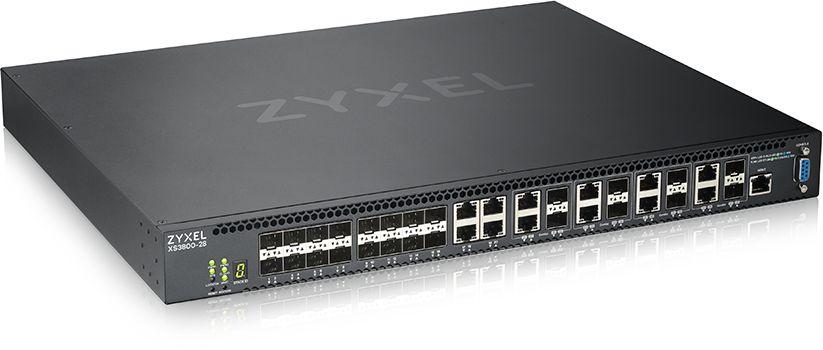 Коммутатор ZYXEL XS3800-28 L2+ switch , 4xRJ-45: 1 / 2.5 / 5 / 10G, 8xCombo (SFP: 1 / 10G, RJ-45: 1 / 2.5 / 5 / 10G), 16xSFP +