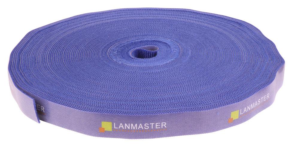 Хомут-липучка LANMASTER шириной 20 мм, 30 м, синий