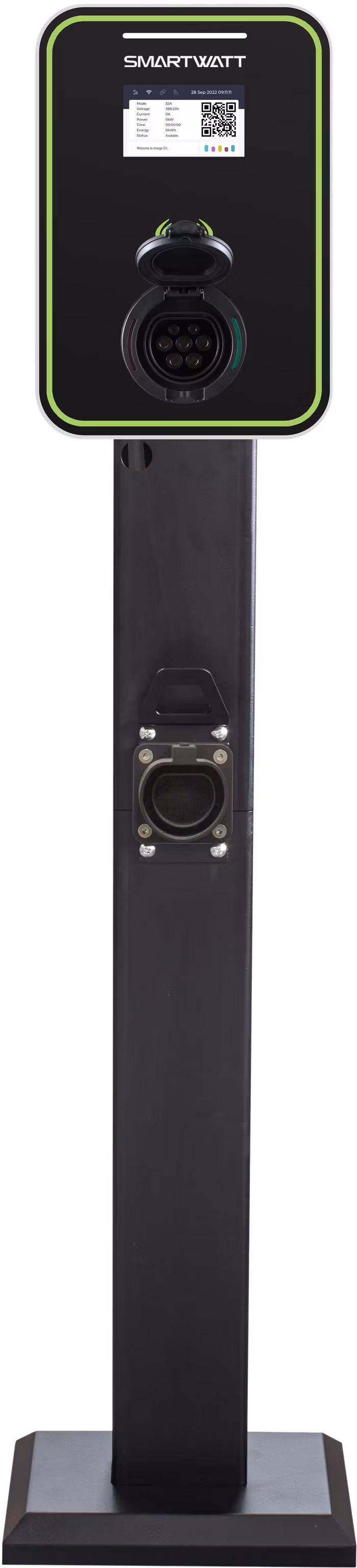 Автомобильная электрозарядная станция SMARTWATT EVC, 22 кВт, коммерческая OCPP 1.6J, переменный ток, 3 фазы 380 В 32 А, розетка Type2, IP55EVC AC 22K 3P CO Type2 4512020470014