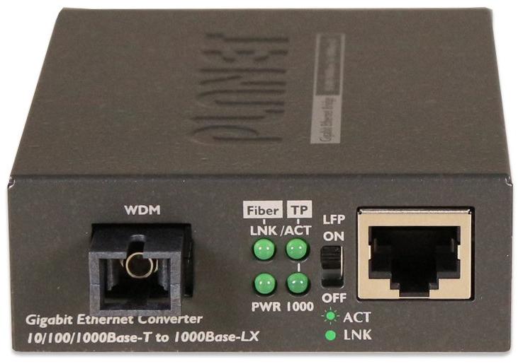 Медиа конвертер PLANE GT-806B60 10/100/1000Base-T to WDM Bi-directional Fiber Converter - 1550nm - 60KM