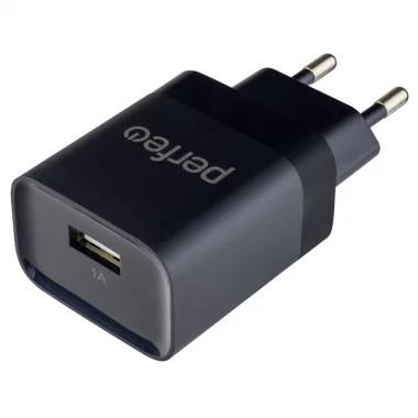 PERFEO Сетевое зарядное устройство с разъемом USB, 1А, черный, тип 2 (I4627)