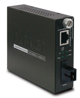 PLANET GST-806B60 10/100/1000Base-T to WDM Bi-directional Smart Fiber Converter - 1550nm - 60KM