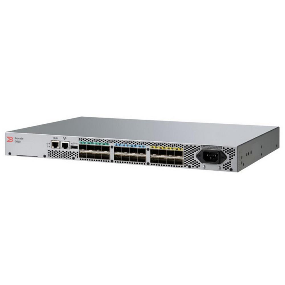 Коммутатор Brocade G610 24x32G ports Fibre Channel Switch, 24-port licensed, 24x32Gb SFP28 transceivers (analog DS-6610B, SN3600B, SNS2624, DB610S)
