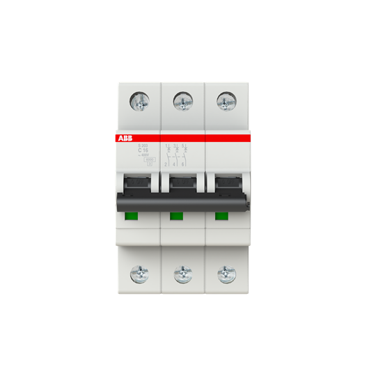 Автоматический выключатель ABB (STO S203 C16) , серия S200, C16А, 3-полюсный (2CDS253001R0164)