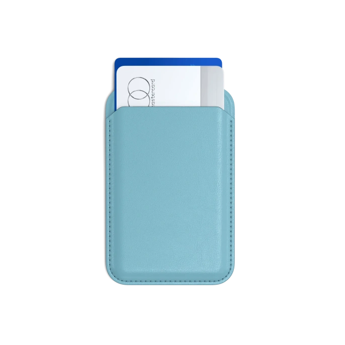 Магнитный кошелек-подставка из веганской кожи Satechi Magnetic Wallet Stand Magsafe Compatible. Цвет: светло-голубой AP-MWSB
