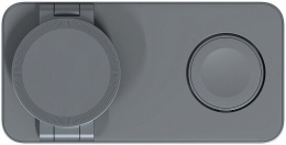 Беспроводное зарядное устройство Magssory WCH017 Yoga Midnight (WCH017m) (3 в 1, для Samsung, с магнитами, с поддержкой Qi2, регулируемый угол наклона, материал корпуса: цинковый сплав)