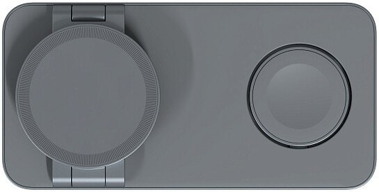 Беспроводное зарядное устройство Magssory WCH017 Yoga Midnight (WCH017m) (3 в 1, для Samsung, с магнитами, с поддержкой Qi2, регулируемый угол наклона, материал корпуса: цинковый сплав)