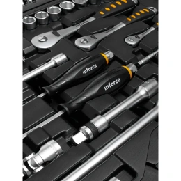 Набор инструментов Inforce 120 предметов 1/2" & 3/8" & 1/4", Сталь Cr-V, Профессиональный, 06-07-20