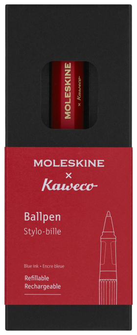 Ручка шариков. Moleskine Kaweco KAWBALLPENRED красный d 1мм син. черн. подар.кор.