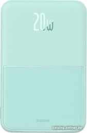 Портативное зарядное устройство Baseus P10064101333-00 MagPro Magnetic Bracket Wireless Fast-Charging 5000mAh 20W Peppermint Blue; с кабелем Type-C to Type-C 30cm White