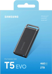 2ТБ Внешний диск SSD Samsung T5 Evo, USB-C, запись - 460МБ/с, чтение - 460МБ/с, черный [mu-ph2t0s/ww]