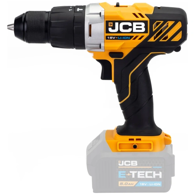 Дрель-шуруповерт JCB аккумуляторная 18V, max 45Nm, без аккумулятора JCB-18CD-B-E(57257)