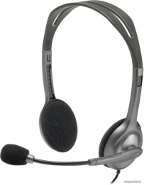 Наушники с микрофоном Logitech H110 темно-серый/черный 1.8м накладные оголовье 981-000472/981-000271