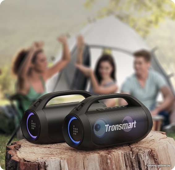 Портативная колонка Tronsmart Bang SE 40W стереозвук, IPX6, Bluetooth 5.3, ультрапортативная с ручкой и съемным ремешком, 3 режима освещения, 60 Гц – 20 кГц, 24 часа