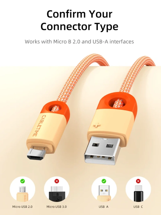 Кабель CABLETIME CAP3H (CT-AMMBM-PBW1) 1 м, черный, USB 2,0 a для Micro B -зарядного устройства