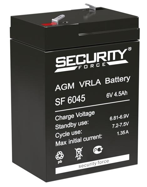 Аккумуляторная батарея SECURITY FORCE Аккумуляторная батарея для ОПС SF 1207 6V / 4.5Ah 4614030010013 (SF 6045)