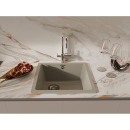 Кухонная мойка RIVELATO RIVELATO Мойка BERKANA 45 1-чаш 485*455, монтаж: универсальный, материал: кварц, цвет: топаз BK-45 topazio