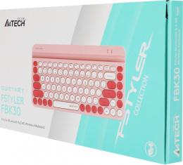 Клавиатура A4TECH Fstyler FBK30, USB, Bluetooth/Радиоканал, мембранная,  розовый [fbk30 raspberry]
