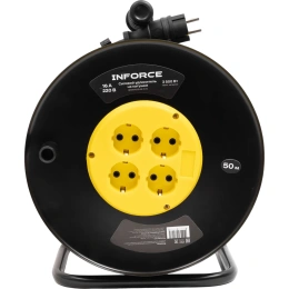 Силовой удлинитель Inforce на катушке 4 гнезда, с/з КГ 3х2,5 16A 50м IP20 GRANITE ZG 09-15-10