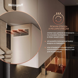 Вытяжка встраиваемая Weissgauff Box 450 PB BL черный управление: кнопочное 1 мотор