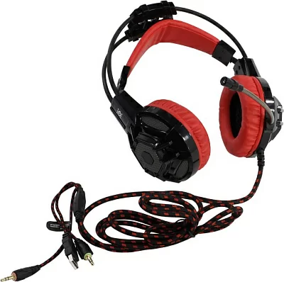 Defender Lester красный + черный, кабель 2,2 м Redragon [64541]