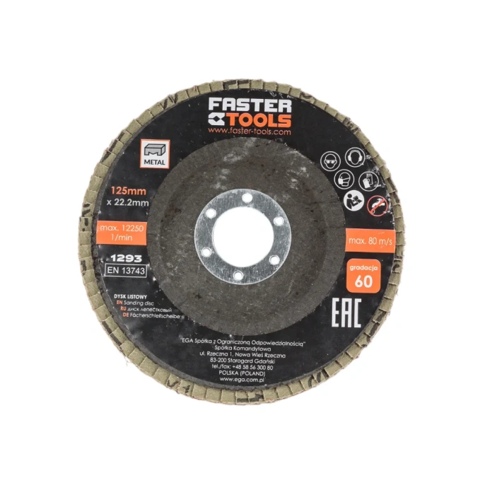 Диск лепестковый FASTER TOOLS 125 мм P60 1293/ FT219-07