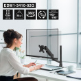 Кронштейн для монитора 13"-34" настольный ExeGate EDM1-3410-02G (газовая пружина, VESA 75x75, 100x100, макс.нагрузка 10 кг, наклон -90°/+90°, поворот -90°/+90°, вращение 360°, 2 способа крепления: сквозное и струбцина, цвет черный) EX300163RUS