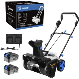 Снегоуборщик бесщеточный аккумуляторный DEKO ST41, 2х20В, 2х5.0Ач, 50см, 2 фары 085-4445