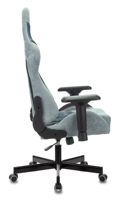 Кресло игровое Zombie VIKING 7 KNIGHT Fabric голубой ткань/эко.кожа с подголов. крестов. металл (VIKING 7 KNIGHT BL)