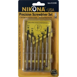 Набор отверток NIKONA 6шт, микро, Cr-V, PH0, PH1, SL1.4, SL2, SL2.4, SL3 22-902