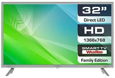 Телевизор LED Prestigio 32" PTV32SS06ZCISML Top WR серебристый HD READY 50Hz DVB-T2 DVB-C DVB-S DVB-S2 USB WiFi Smart TV (RUS)