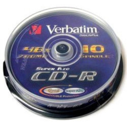 Оптический диск CD-R Verbatim 700МБ 52x, 10шт., cake box [43437]