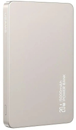 Внешний аккумулятор Usams CD231 PD20W 5000mAh Titanium 5KCD23102 выход Type-C: 5V-3A, 9V-2.22A, 12V-1.67A, вход Type-C: 5V-3A, 9V-2A, 12V-1.5A, беспроводная зарядка: до 15W, кабель в комплекте, материал: алюминий