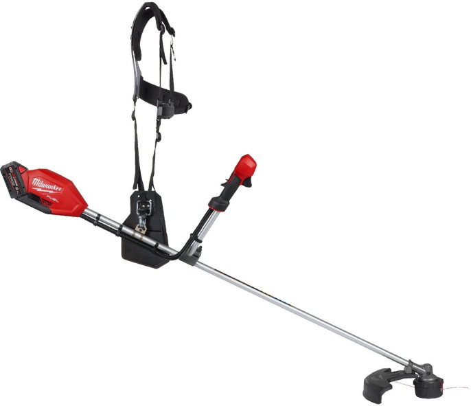 Триммер Milwaukee M18 FBCU-802 (4933499211) (аккумуляторный, Li-one, напряжение: 18 В, диаметр линии резки: 2.0/2.4 мм, ширина полосы резки: 35-40 см, ширина режущей кромки для лески: 40 см, ширина режущей полосы лезвия: 23 см, тип ручки: велосипедный рул