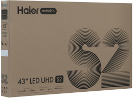 Телевизор LED Haier 43" LED S2 Frameless черный 4K Ultra HD 60Hz MEMC DVB-T DVB-T2 DVB-C DVB-S DVB-S2 USB WiFi Smart TV (RUS)