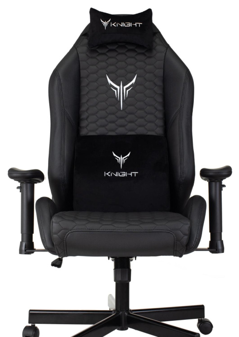 Кресло игровое KNIGHT Neon, на колесиках, эко.кожа, черный [knight neon carbon]