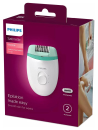Эпилятор Philips BRE245/00 скор.:2 насад.:2 от электр.сети белый/мятный