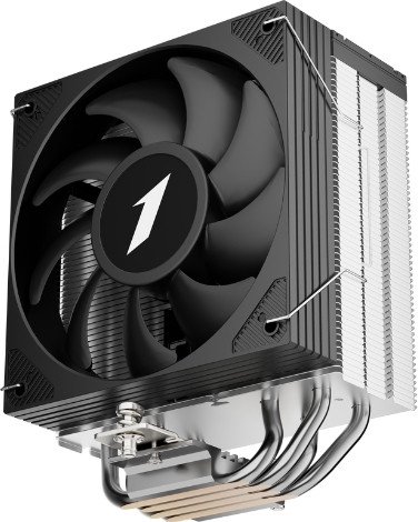 Кулер 1stPlayer CY12 Черный CY12-BK Intel LGA1851/1700/1200/115x, AMD AM5/AM4, крепление на винтах, 4 тепловые трубки 6мм , размер вентилятора: 120x120x25мм, гидравлический подшипник, 1900об/мин, 57.56CFM, 38.21dB A