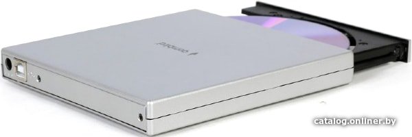 Внешний DVD-привод Gembird DVD-USB-02-SV с интерфейсом USB 2.0 пластик, серебро