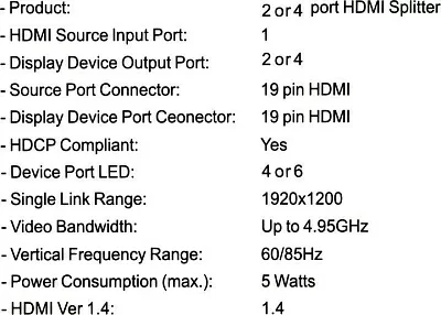 Разветвитель Telecom TTS7000 HDMI Splitter (1in - 2out ver1.4) + б.п.