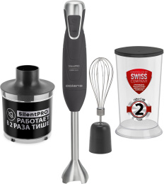 Блендер Polaris Silent PHB 1384,  погружной,  черный/серебристый