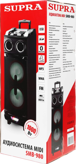 Минисистема Supra SMB-980 черный 180Вт FM USB BT SD