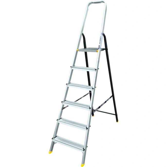Комбинированная усиленная стремянка Алюмет 6 ступеней Серия АМS7806