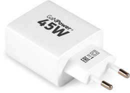 Сетевое зарядное устройство Digma DPW4A,  USB-A,  USB-C, 45Вт, 3A, белый [dpw4a5gx11wh]