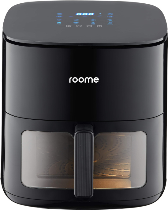 Аэрофритюрница roome Air Fry AF-ZE7223-A Черный (1800 Вт, 80-200 ℃, объем корзины 7л, 8 режимов, нагревательный элемент из нержавеющей стали)